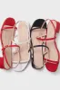 Black Embossed Leather Evelyn Sandals sold by Tuckernuck