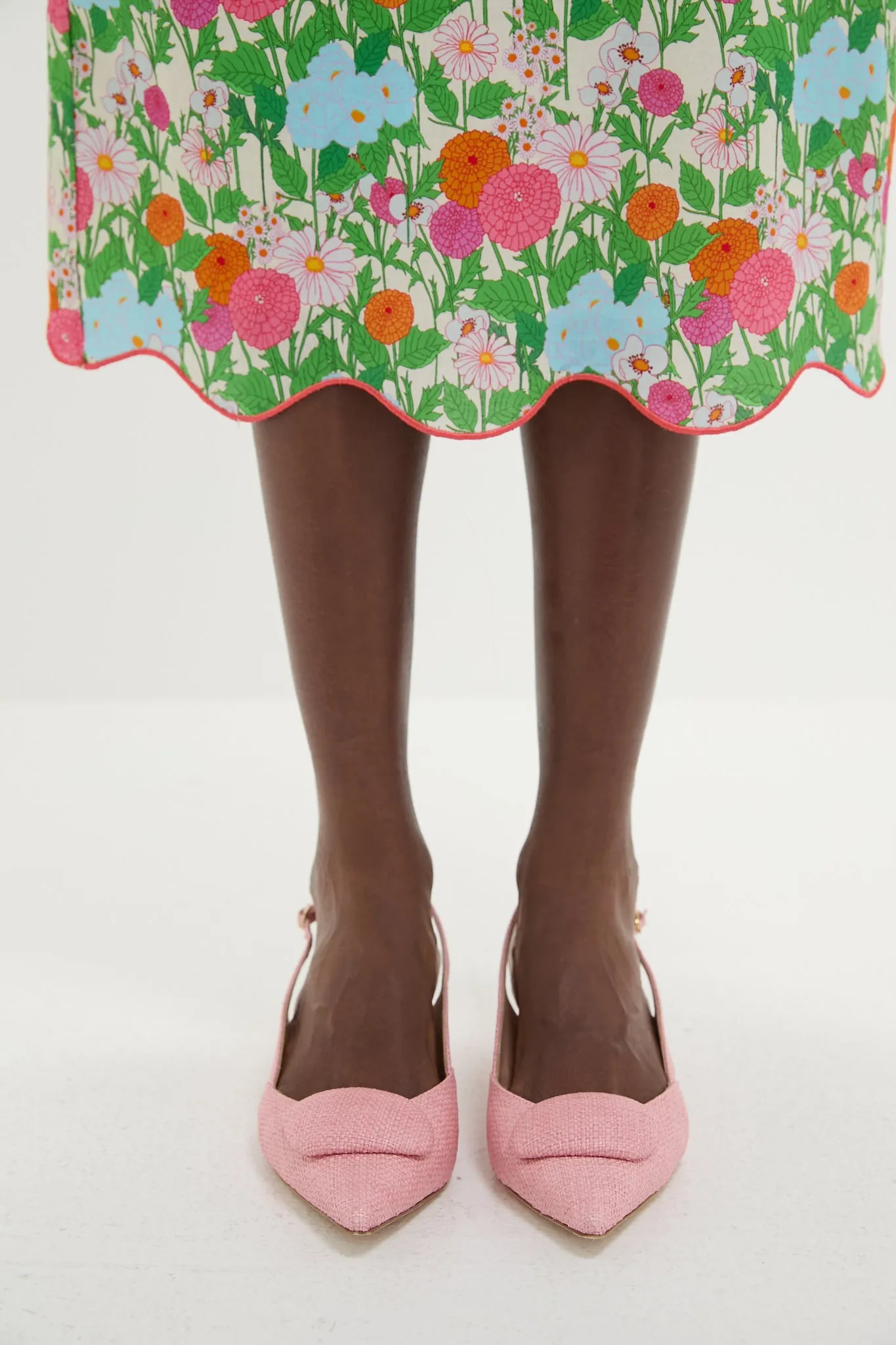 Multi Green Begonia Floral Ida Midi Skirt sold by Tuckernuck product image thumbnail 5