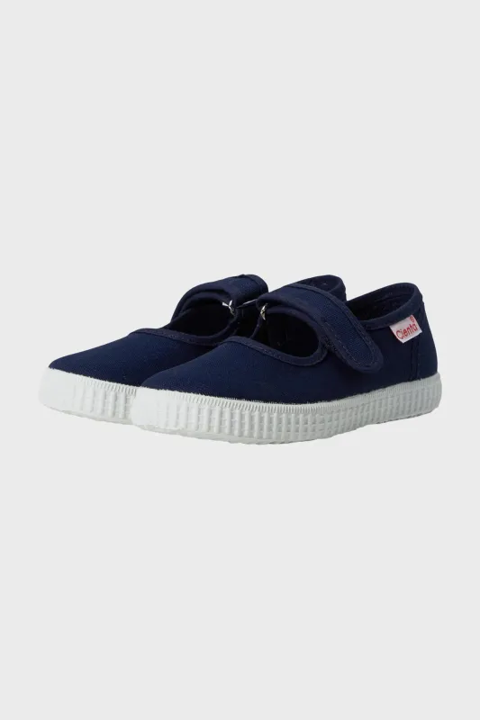 Navy Velcro Mary Janes sold by Tuckernuck