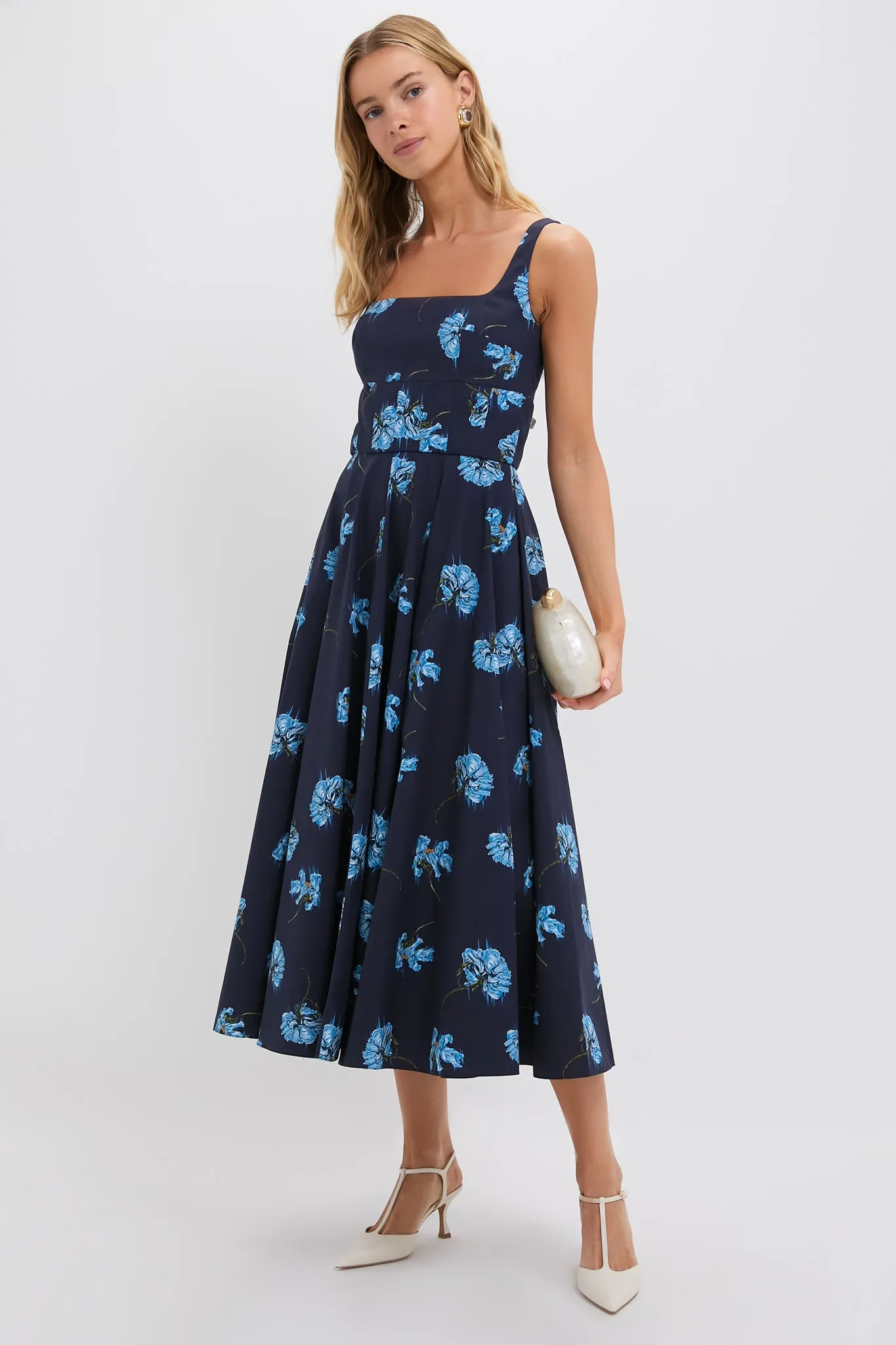 Blue Flowers on Navy Mona Midi Dress sold by Tuckernuck product image thumbnail 2