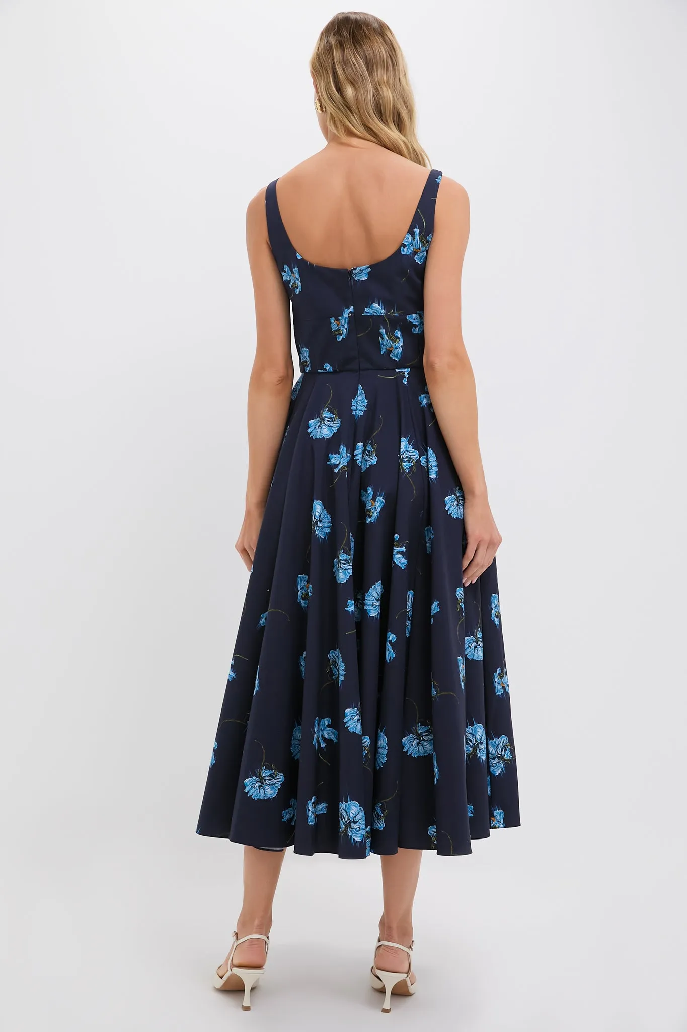 Blue Flowers on Navy Mona Midi Dress sold by Tuckernuck product image thumbnail 4