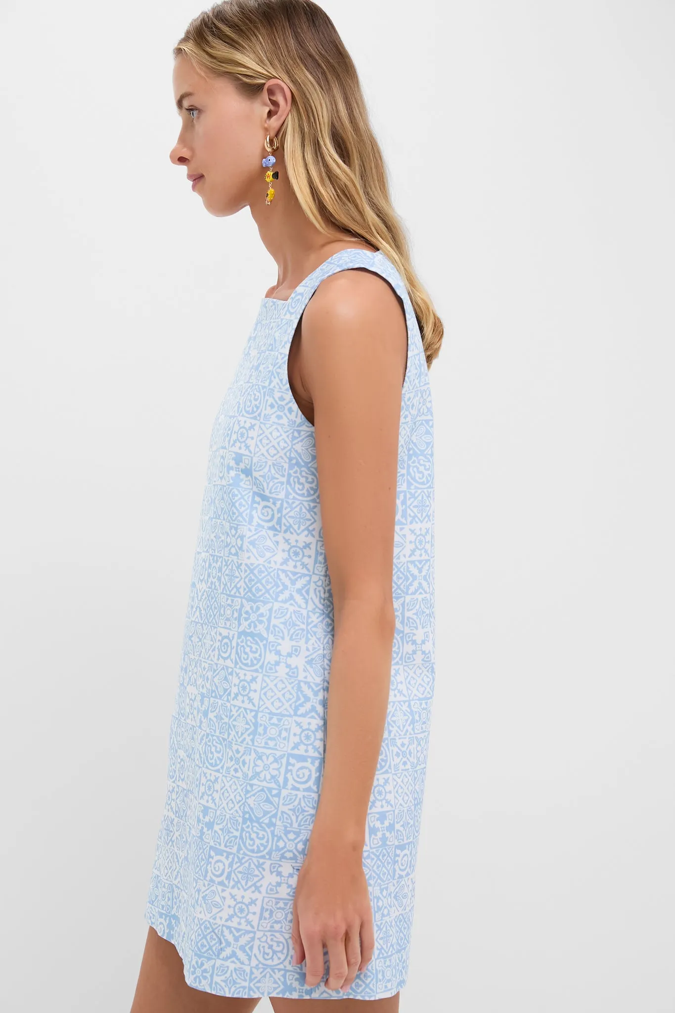 Blue Checkerboard Classic Mini Shift Dress sold by Tuckernuck product image thumbnail 3