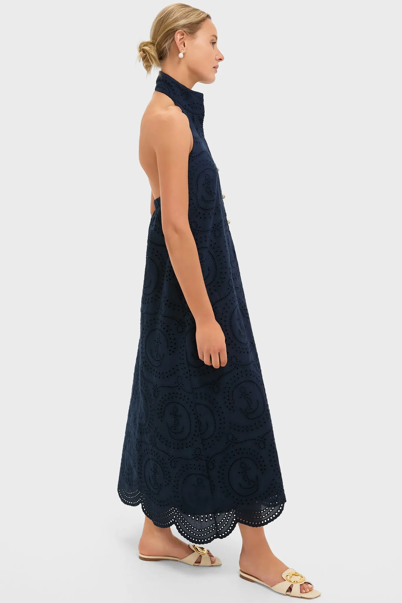 Navy Nautical Eyelet Jagger Dress sold by Tuckernuck product image thumbnail 4