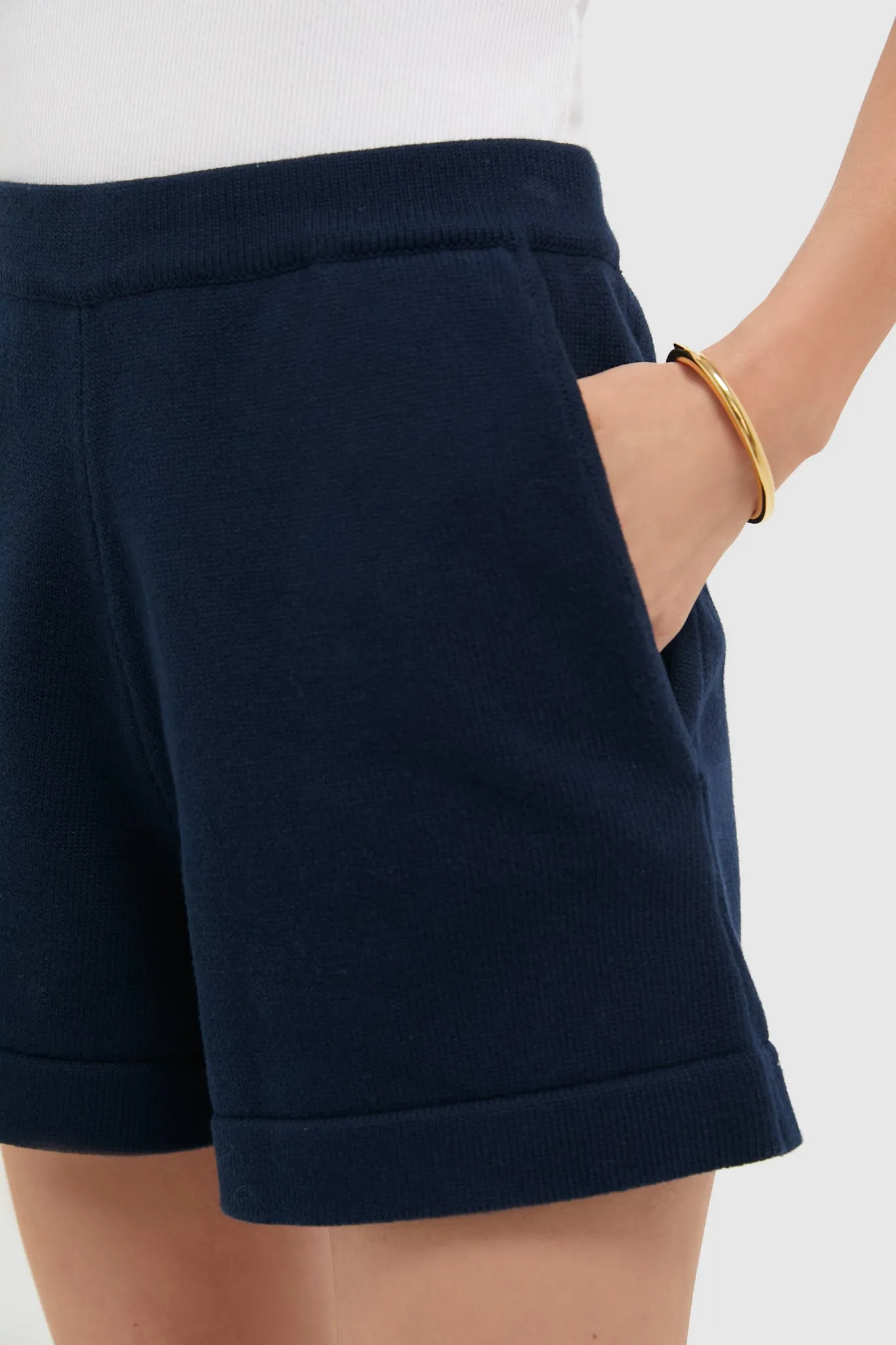 Navy Knit Beau Shorts sold by Tuckernuck product image thumbnail 5