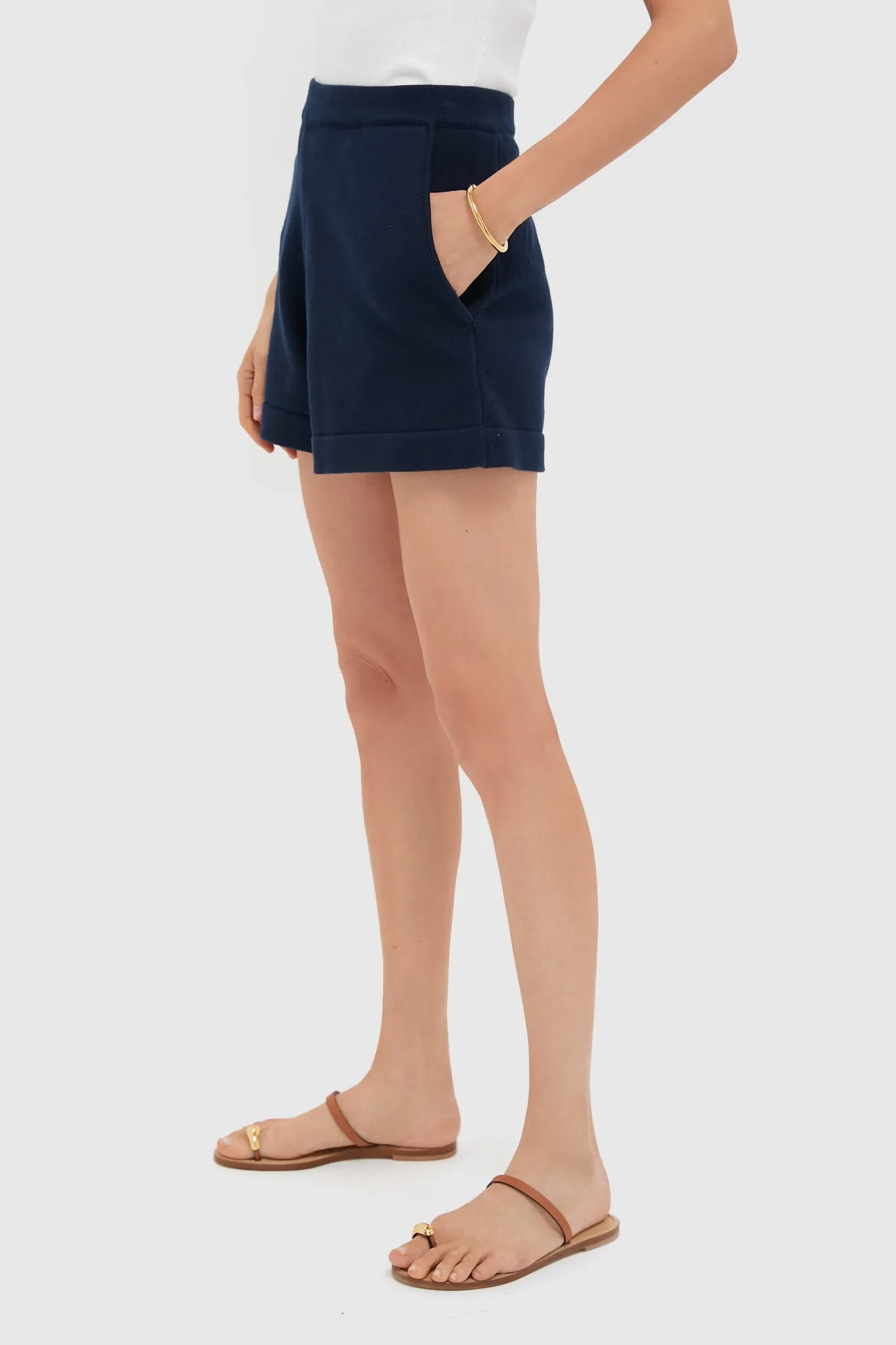 Navy Knit Beau Shorts sold by Tuckernuck product image thumbnail 3