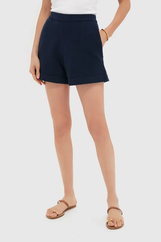Navy Knit Beau Shorts sold by Tuckernuck