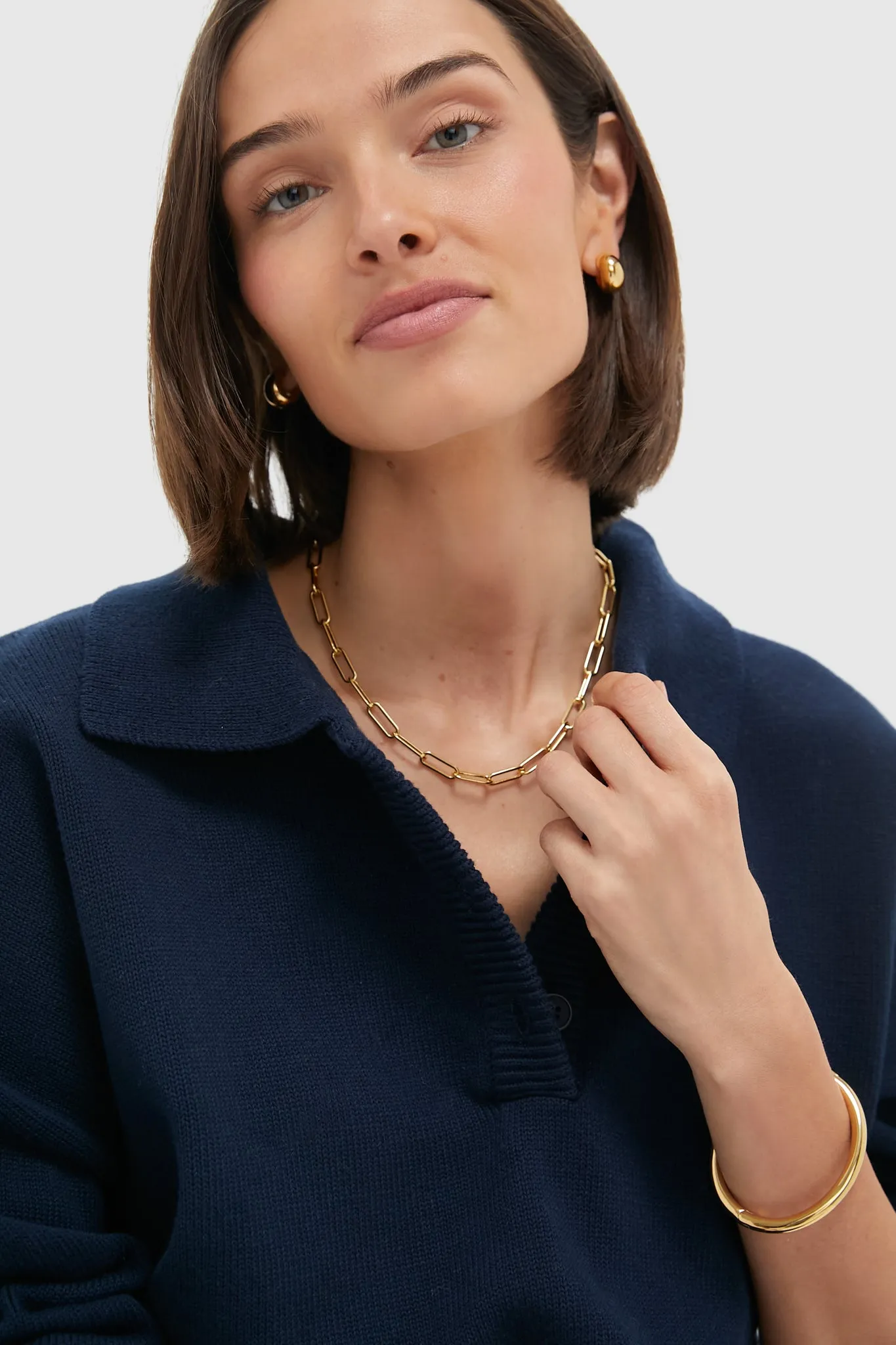 Navy Knit Bode Polo Sweater sold by Tuckernuck product image thumbnail 5