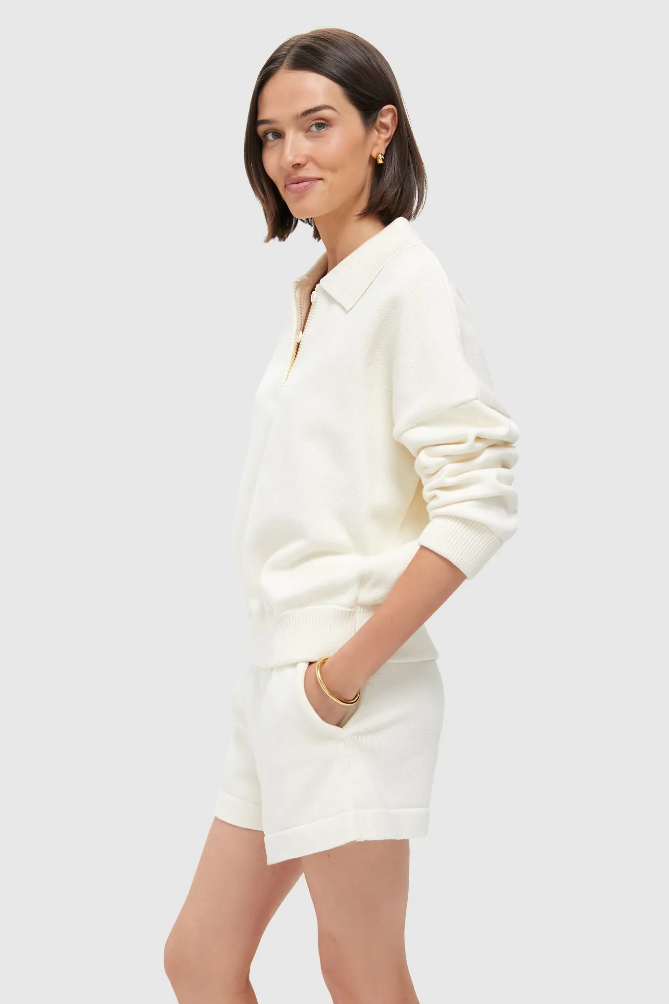 Ivory Knit Bode Polo Sweater sold by Tuckernuck product image thumbnail 3