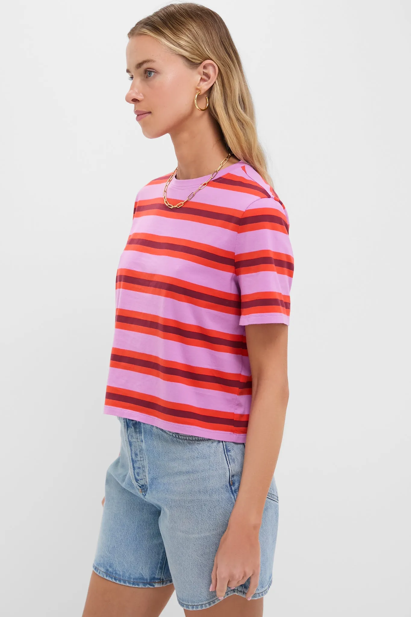 Orchid Poppy Plum Multistripe Brentwood Shirt sold by Tuckernuck product image thumbnail 3