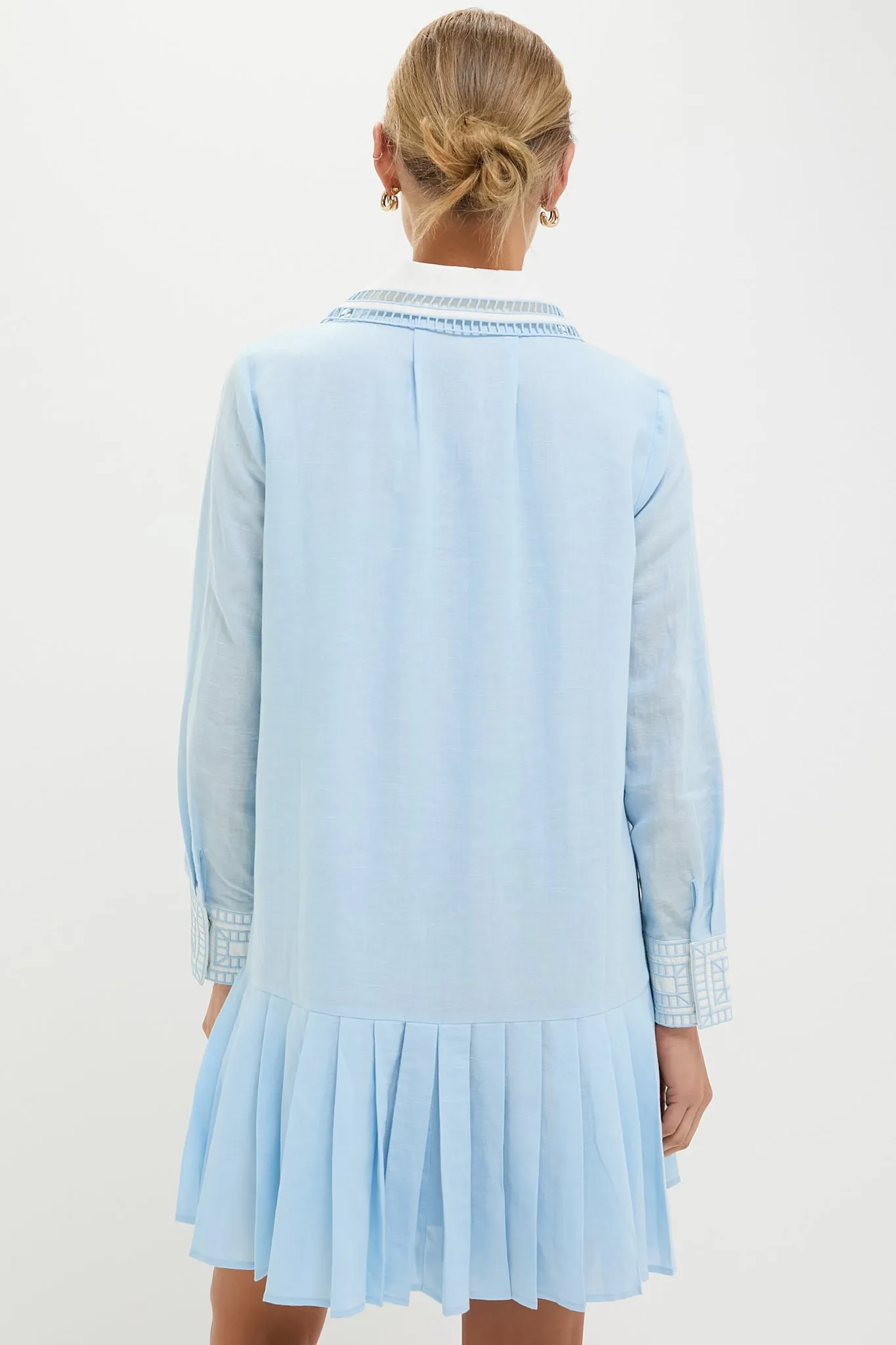 Light Blue Embroidered Collared Tate Dress sold by Tuckernuck product image thumbnail 4