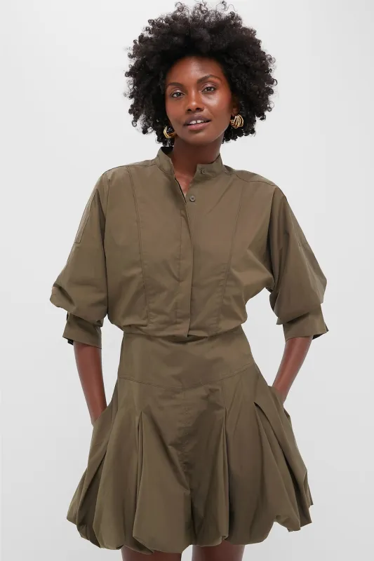 Olive Effie Bubble Mini Dress sold by Tuckernuck