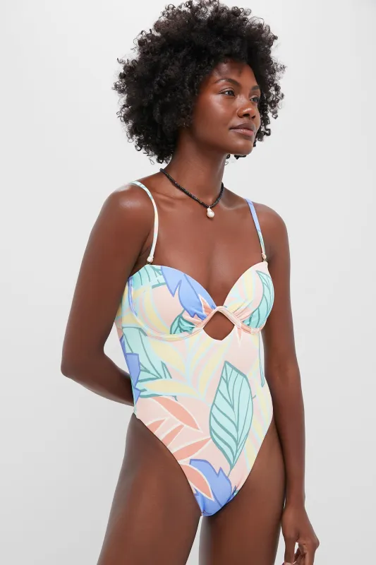 Retro Jungle Mabel Underwire Bandeau One Piece sold by Tuckernuck