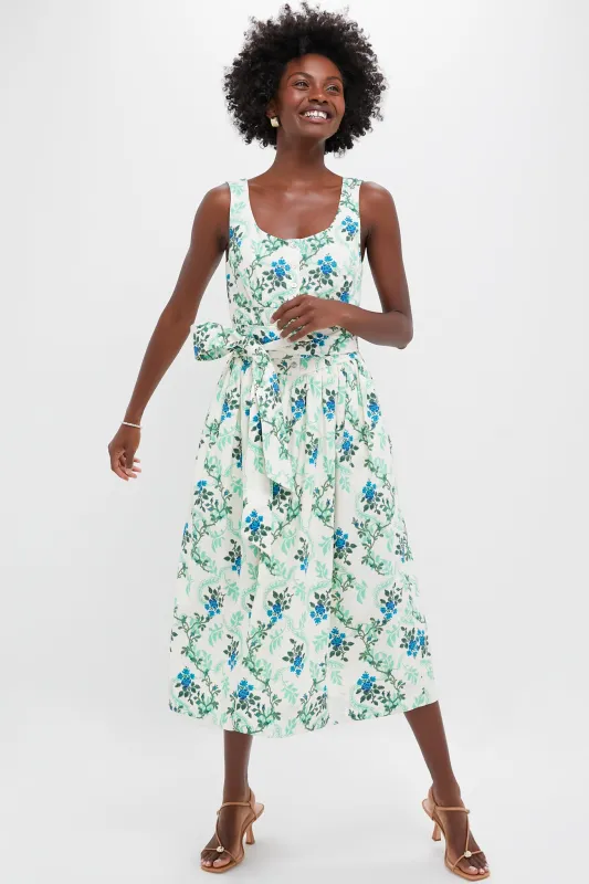 Cerulean Vine Cotton Poplin Sophie Dress sold by Tuckernuck