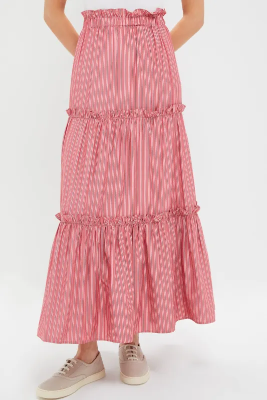 Ruby Red Stripe Prado Skirt made by Tuckernuck