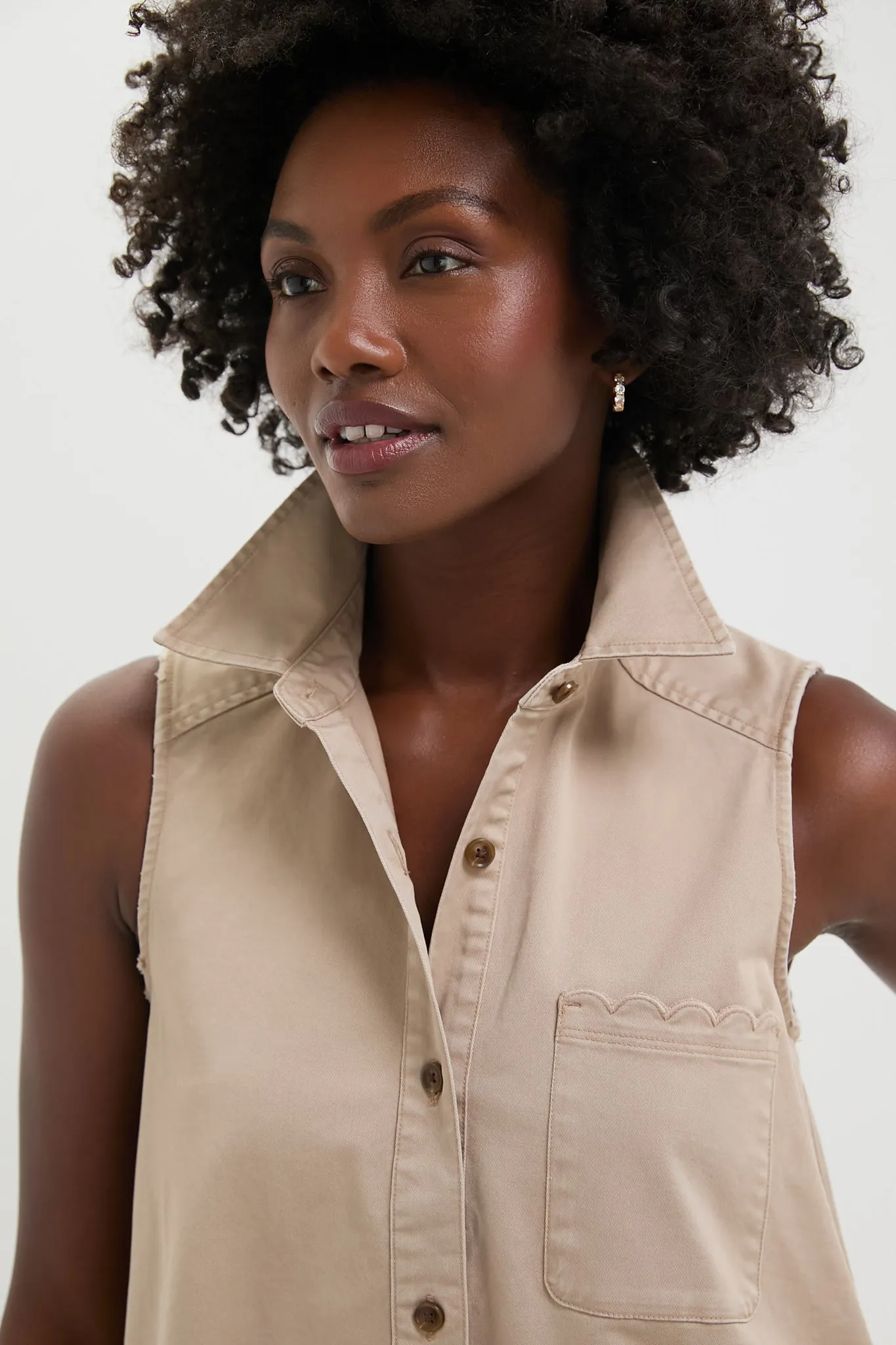 Tan Khaki Sleeveless Callahan Dress sold by Tuckernuck product image thumbnail 5