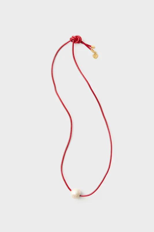 Red Pearl Cord Necklace sold by Tuckernuck