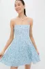 Blue Floral Beaded Straps Lily Mini Dress sold by Tuckernuck