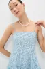 Blue Floral Beaded Straps Lily Mini Dress sold by Tuckernuck