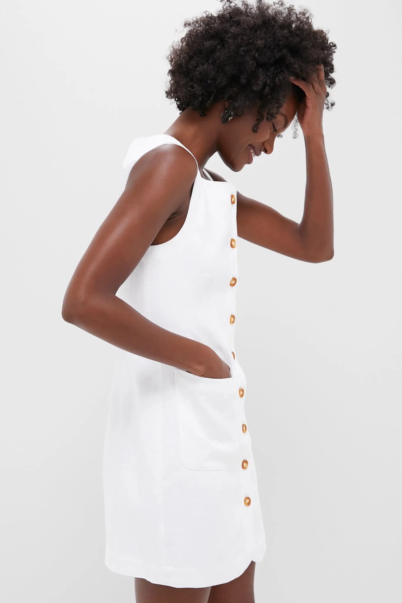 Ivory Emma Button Down Mini Dress sold by Tuckernuck product image thumbnail 3