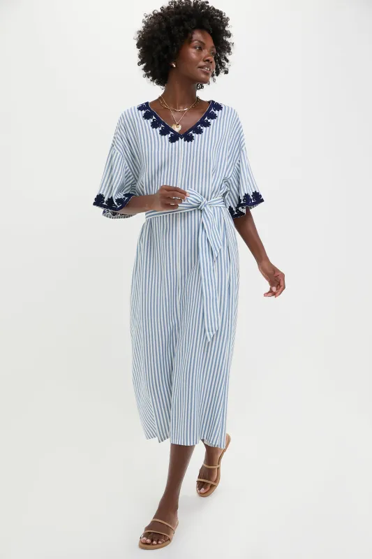 Navy Embroidered Striped Corfu Caftan sold by Tuckernuck