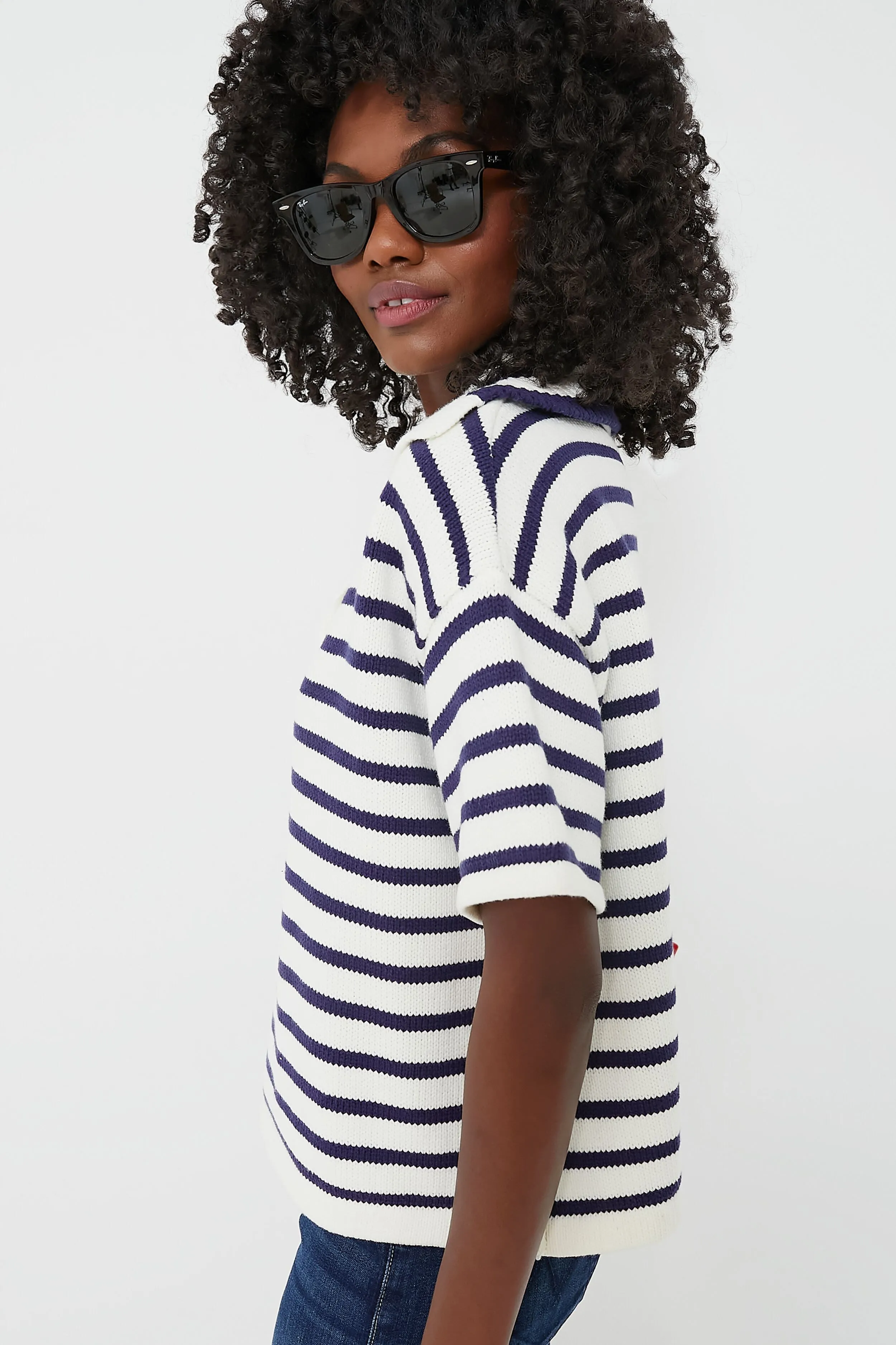 Ivory and Navy Stripe Claire Sweater sold by Tuckernuck product image thumbnail 3