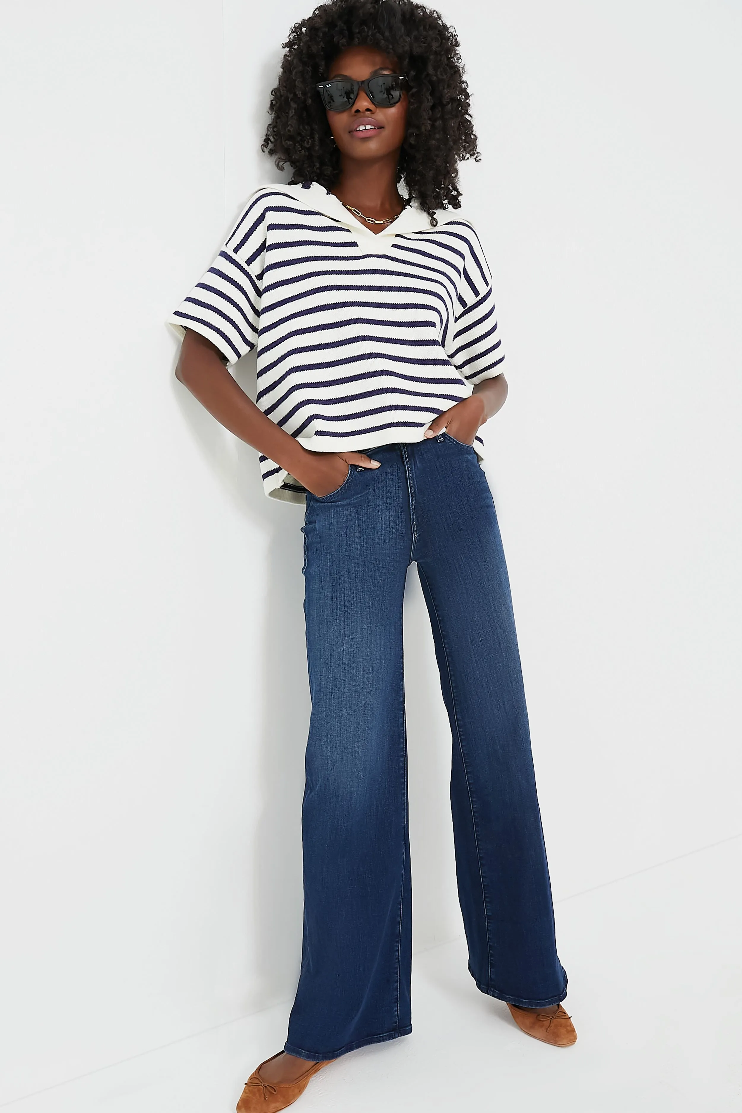 Ivory and Navy Stripe Claire Sweater sold by Tuckernuck product image thumbnail 2