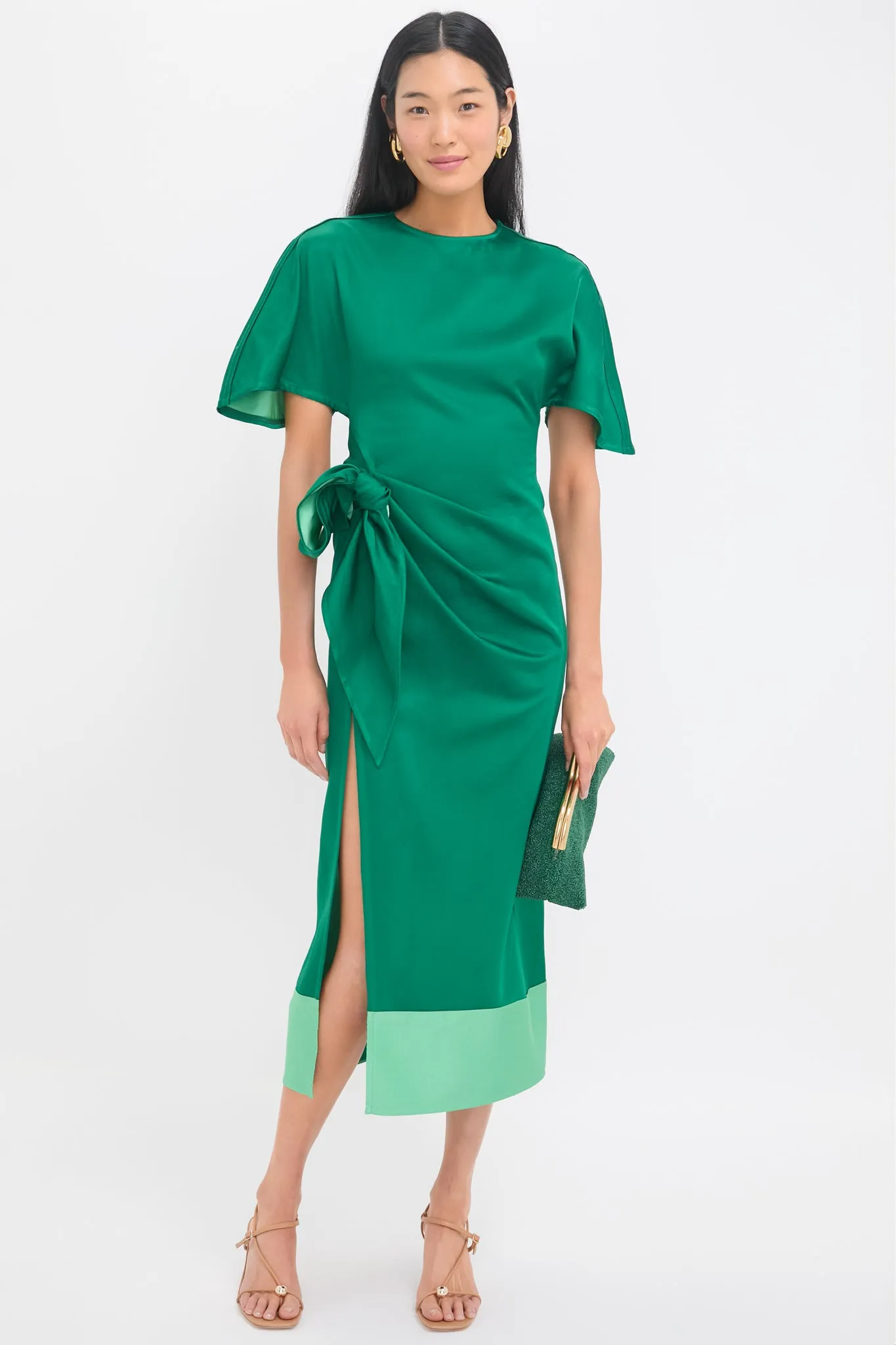 Emerald Slash and Slit Dress sold by Tuckernuck product image thumbnail 2
