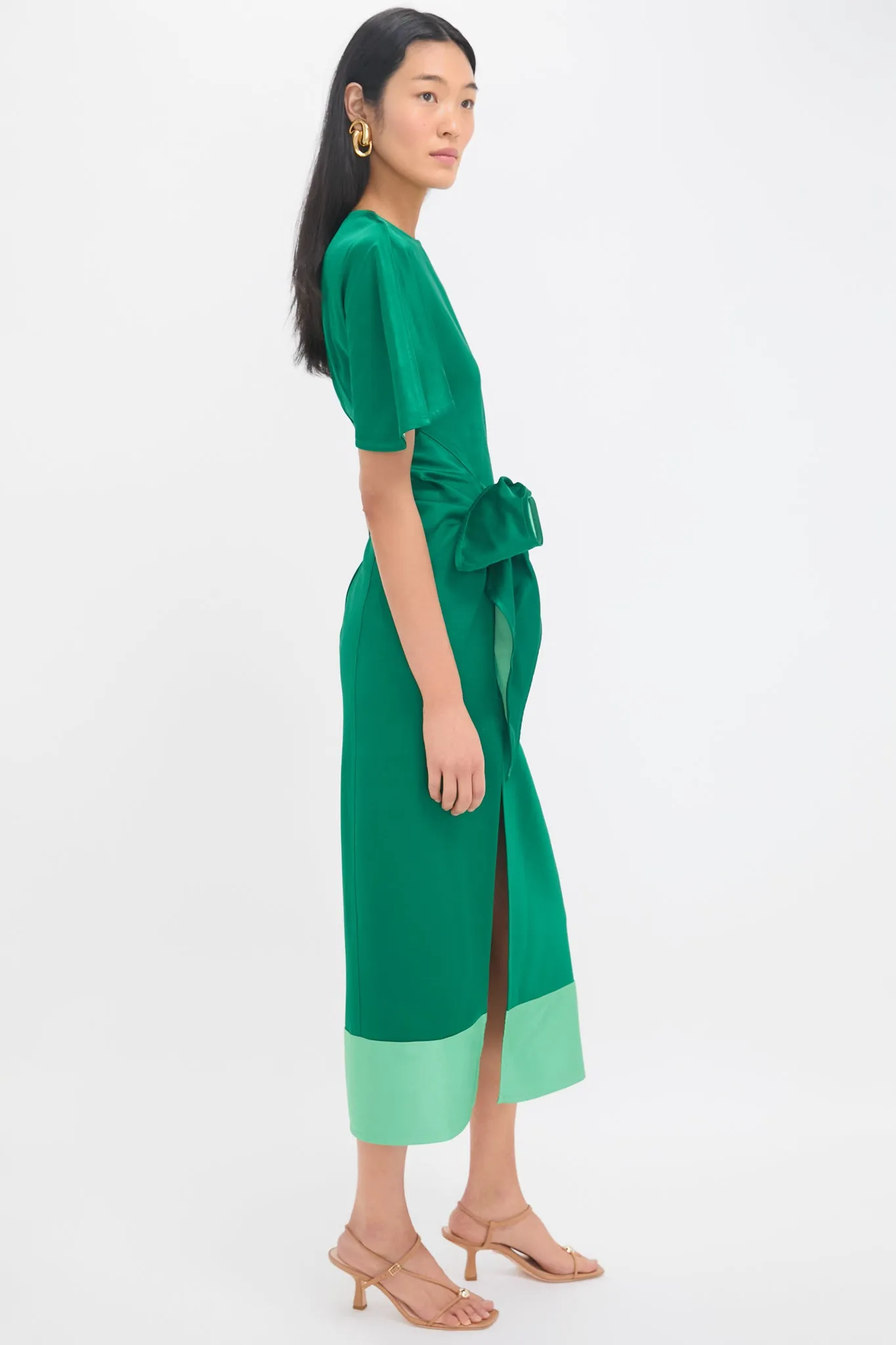 Emerald Slash and Slit Dress sold by Tuckernuck product image thumbnail 3