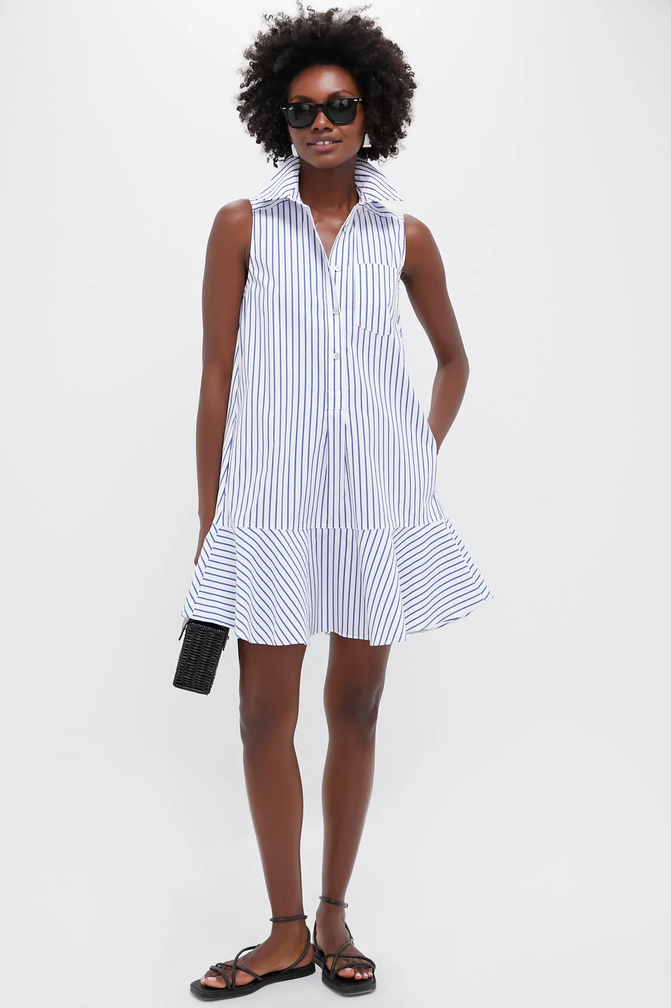 Blue Stripe Sleeveless Callahan Shirt Dress sold by Tuckernuck product image thumbnail 2