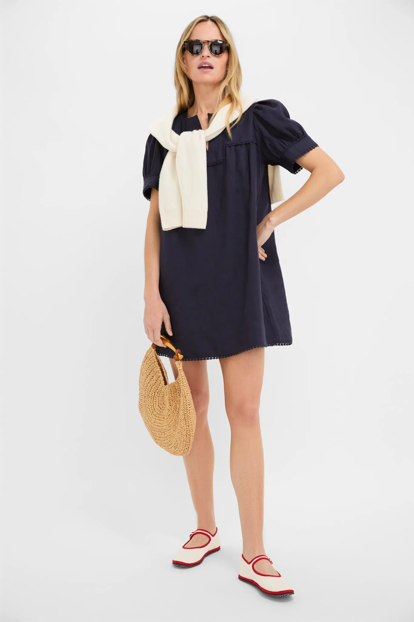 Navy Linen Bridget Dress sold by Tuckernuck product image thumbnail 2