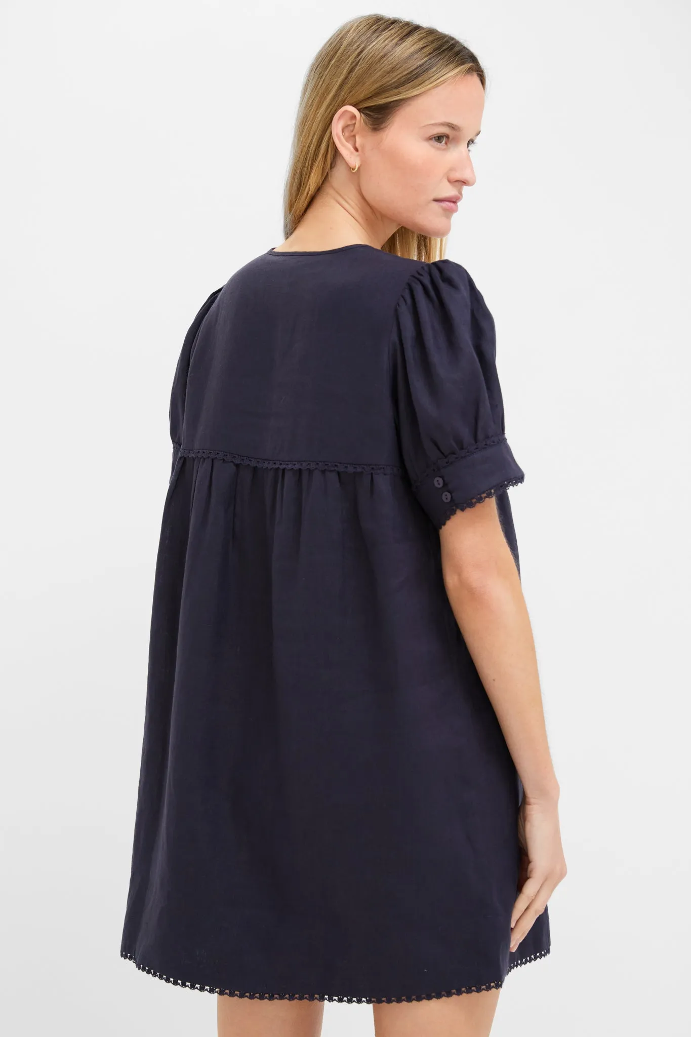 Navy Linen Bridget Dress sold by Tuckernuck product image thumbnail 4