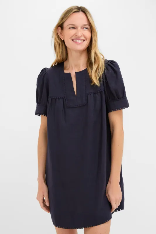Navy Linen Bridget Dress sold by Tuckernuck
