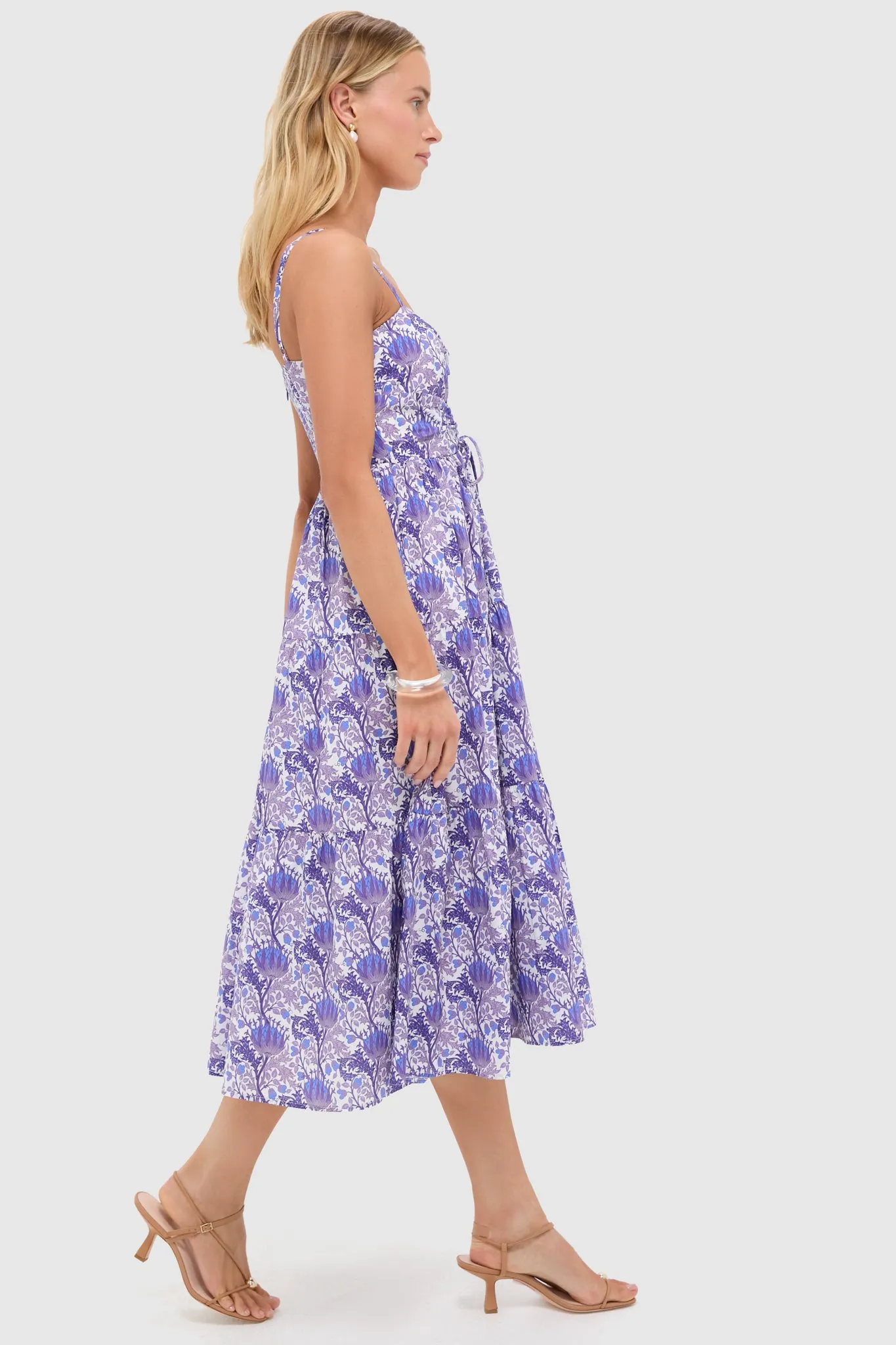 Purple Multi Floral Corinne Cut-Out Midi Dress sold by Tuckernuck product image thumbnail 3