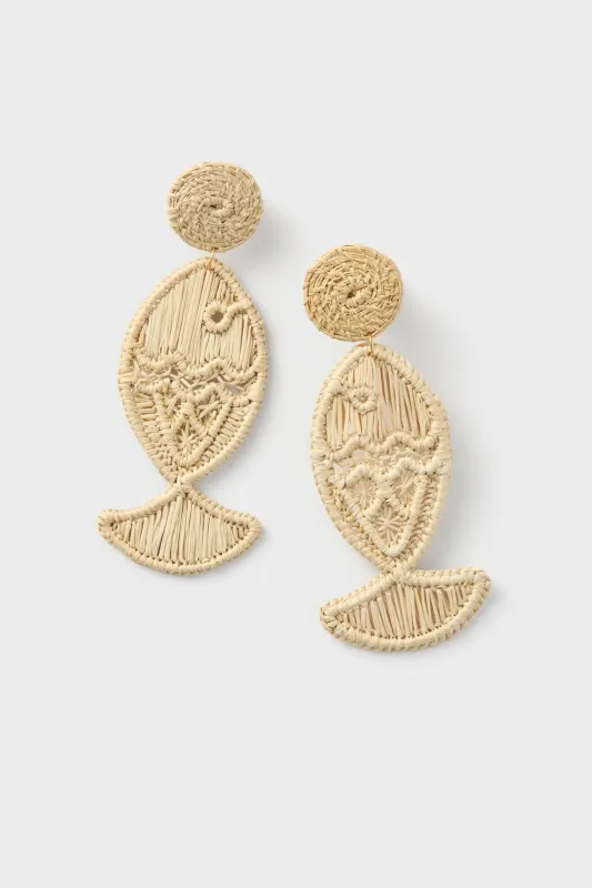 Natural Rattan Fish Earrings sold by Tuckernuck