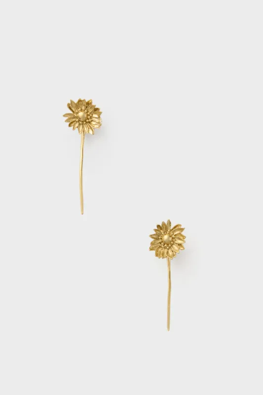 Gold Team Spirit Daisy Stem Studs sold by Tuckernuck