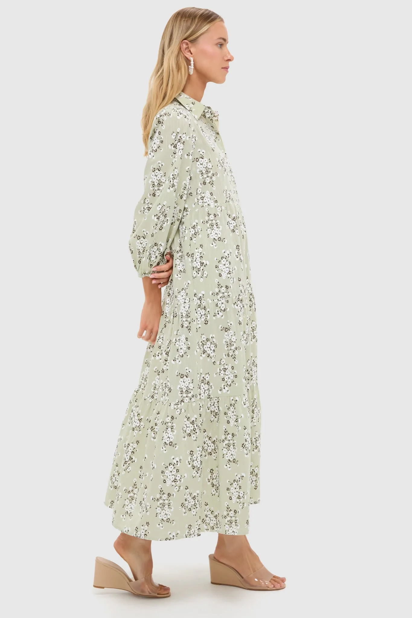 Green Ditsy Floral Cotton Mabel Maxi Dress sold by Tuckernuck product image thumbnail 3