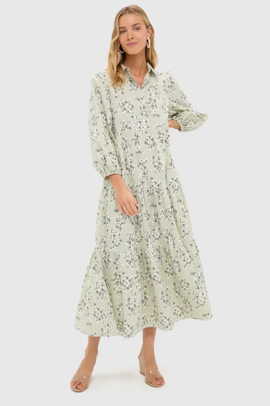 Green Ditsy Floral Cotton Mabel Maxi Dress sold by Tuckernuck