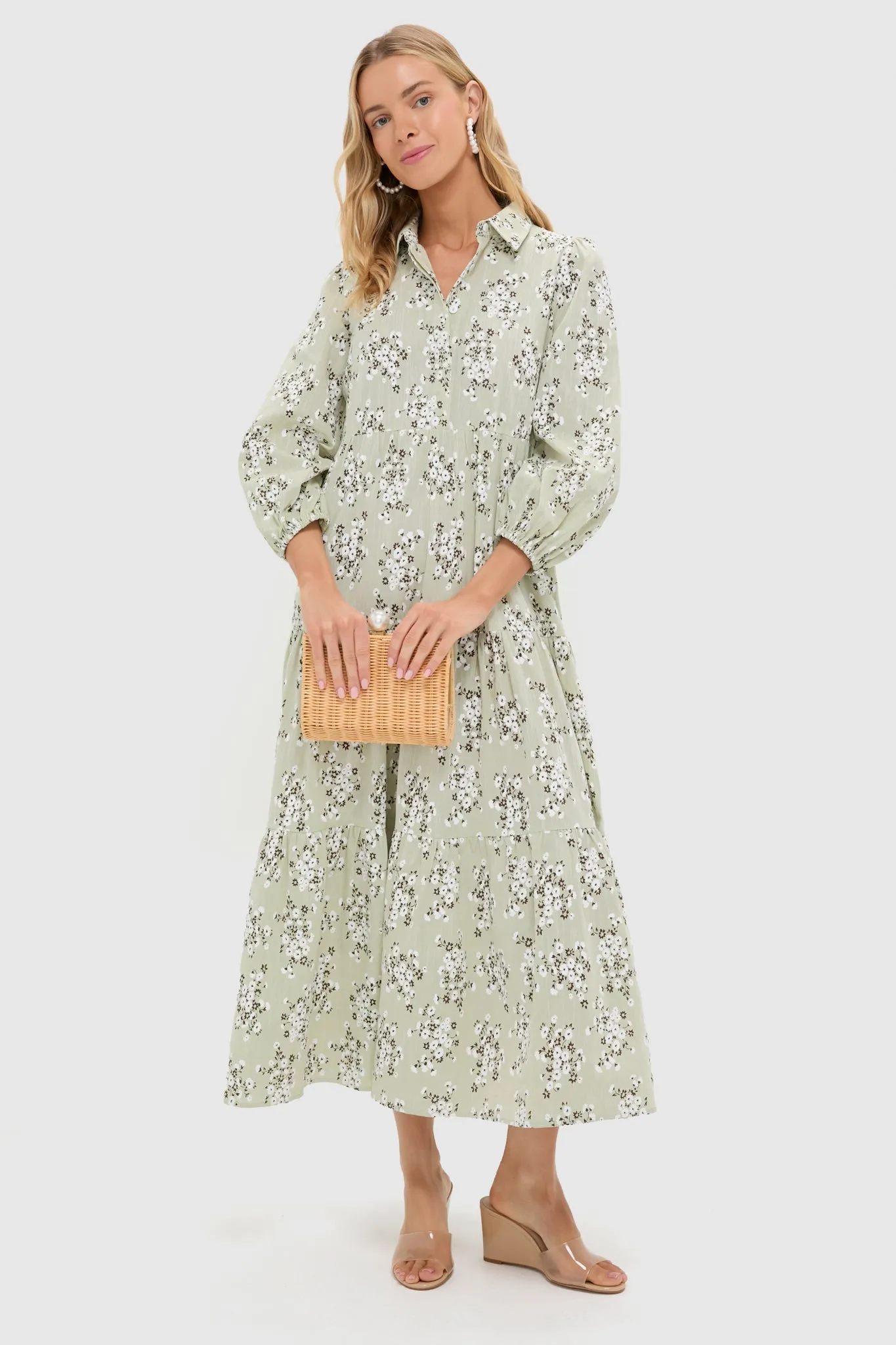 Green Ditsy Floral Cotton Mabel Maxi Dress sold by Tuckernuck product image thumbnail 2