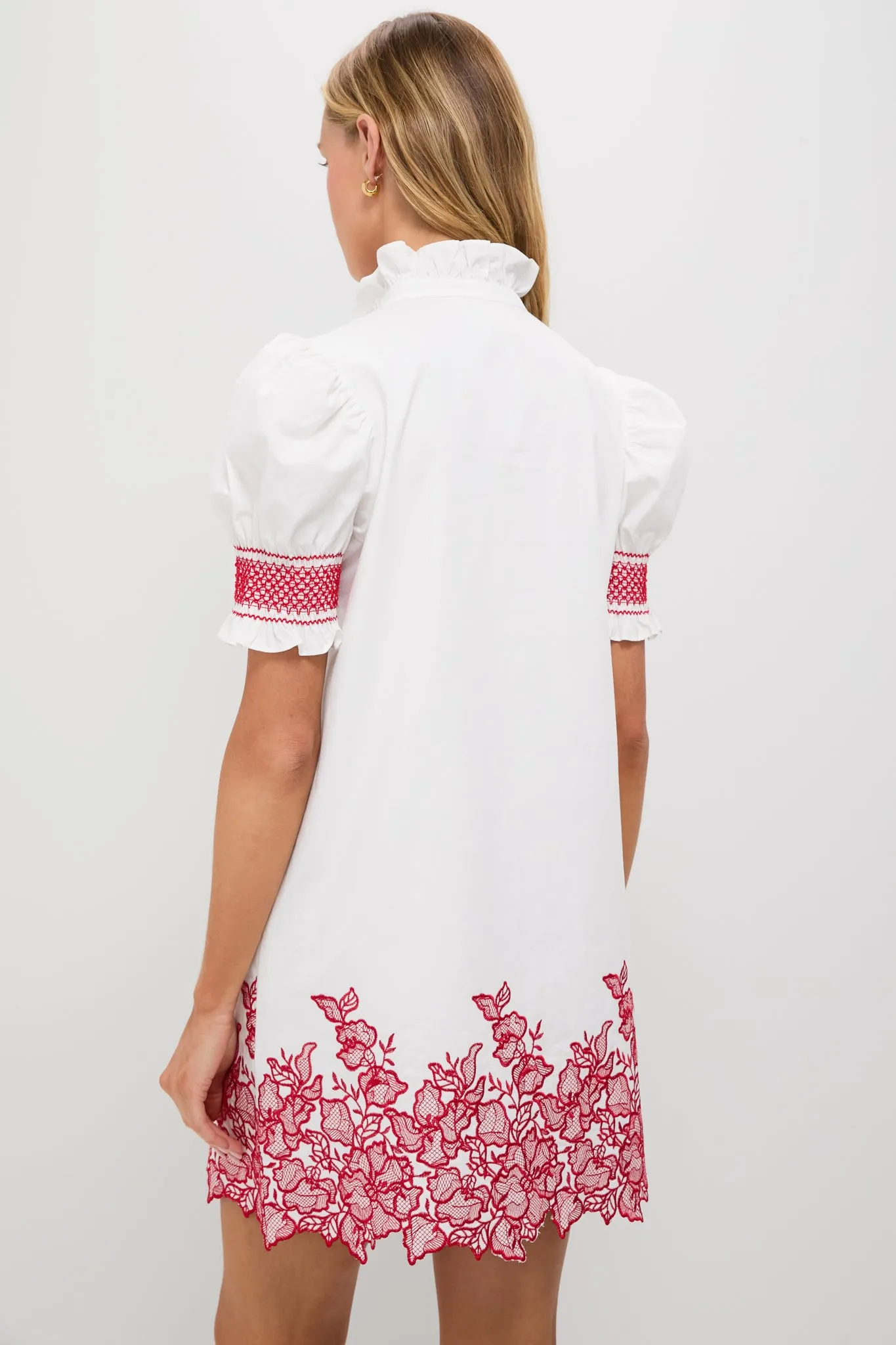 White & Red Embroidery Eliza Mini Dress sold by Tuckernuck product image thumbnail 4