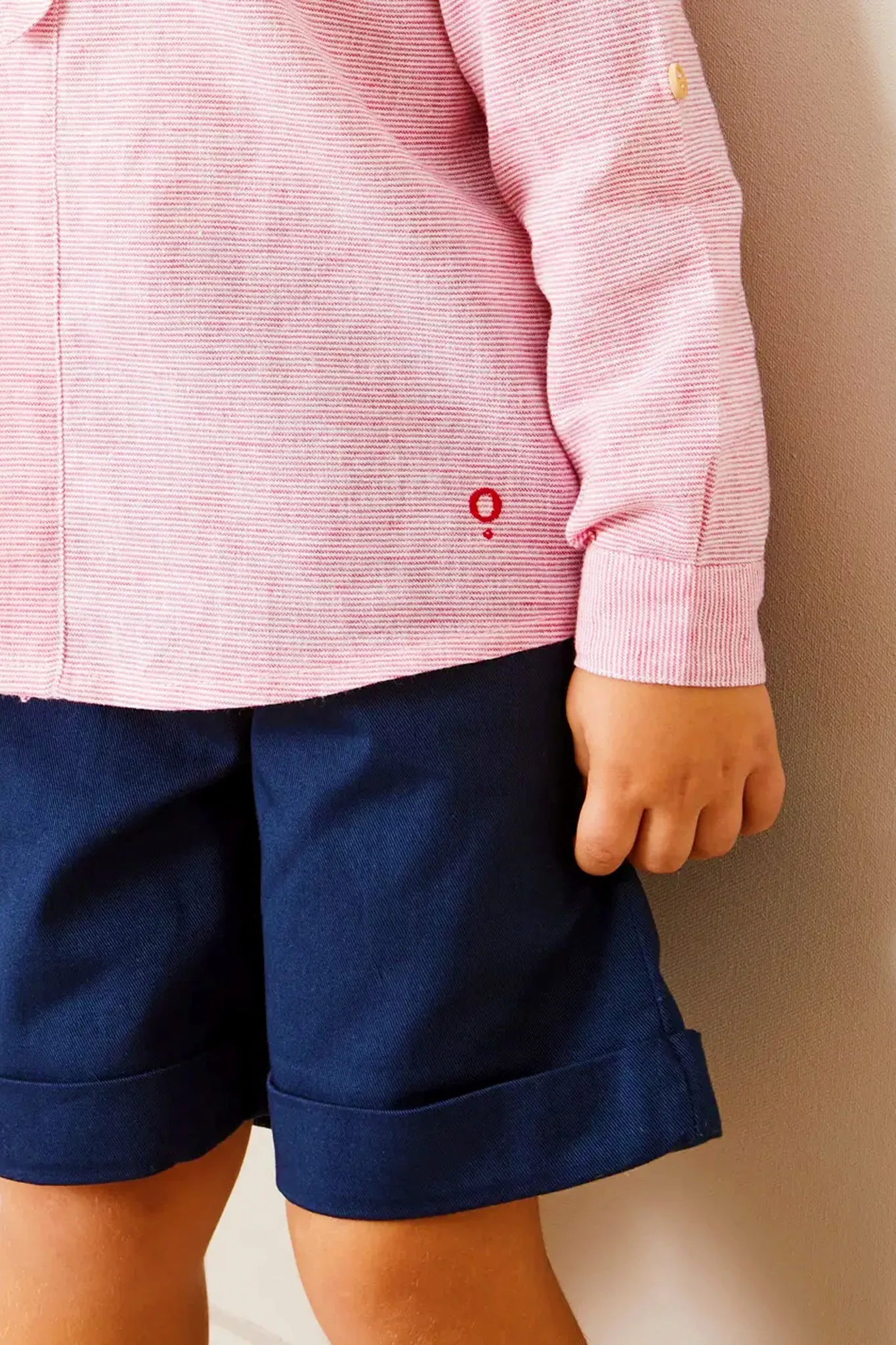 Lawrence Striped Mao Collar Long Sleeve Shirt in Red sold by Tuckernuck product image thumbnail 5