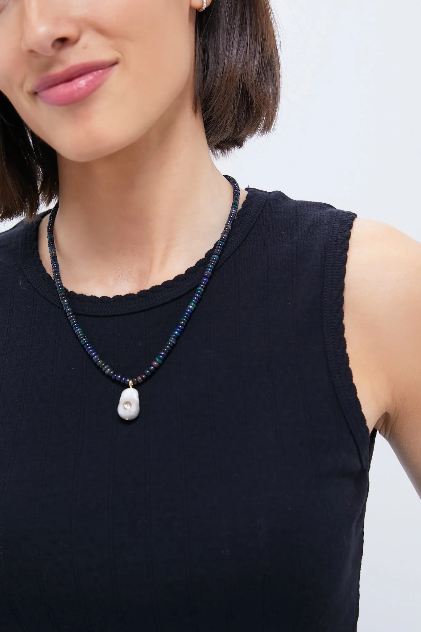 Black Pointelle Sleeveless Crew sold by Tuckernuck product image thumbnail 5