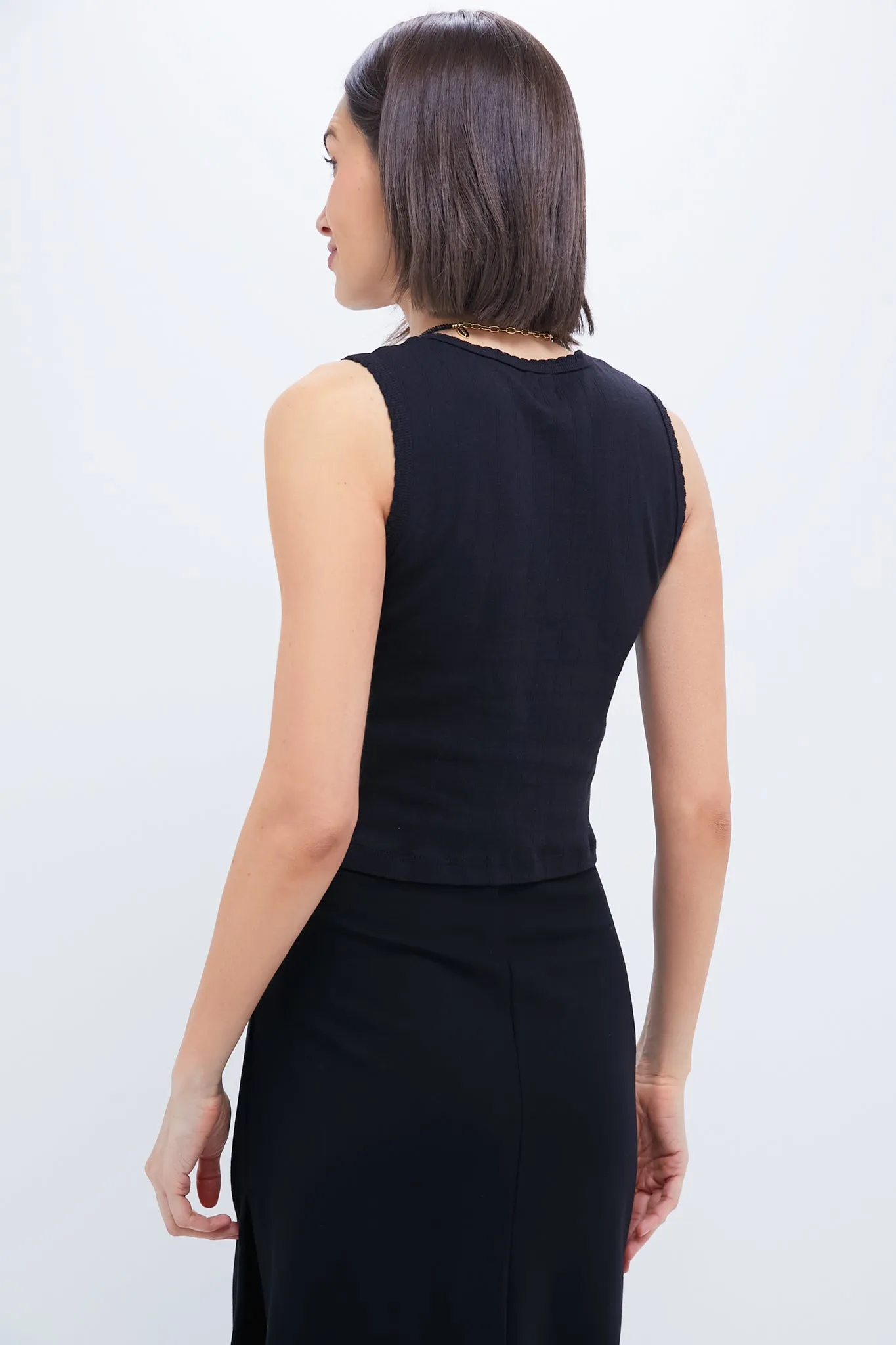 Black Pointelle Sleeveless Crew sold by Tuckernuck product image thumbnail 4