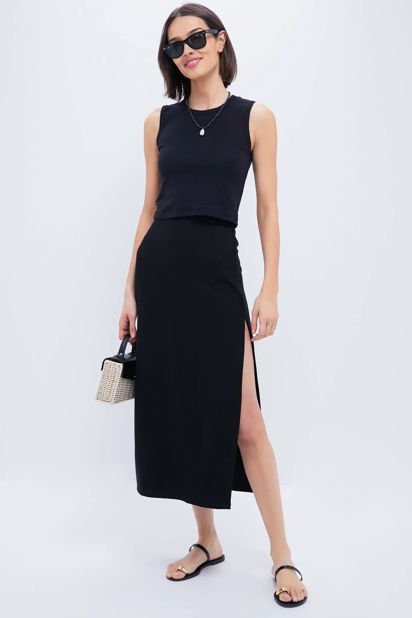 Black Pointelle Sleeveless Crew sold by Tuckernuck product image thumbnail 2