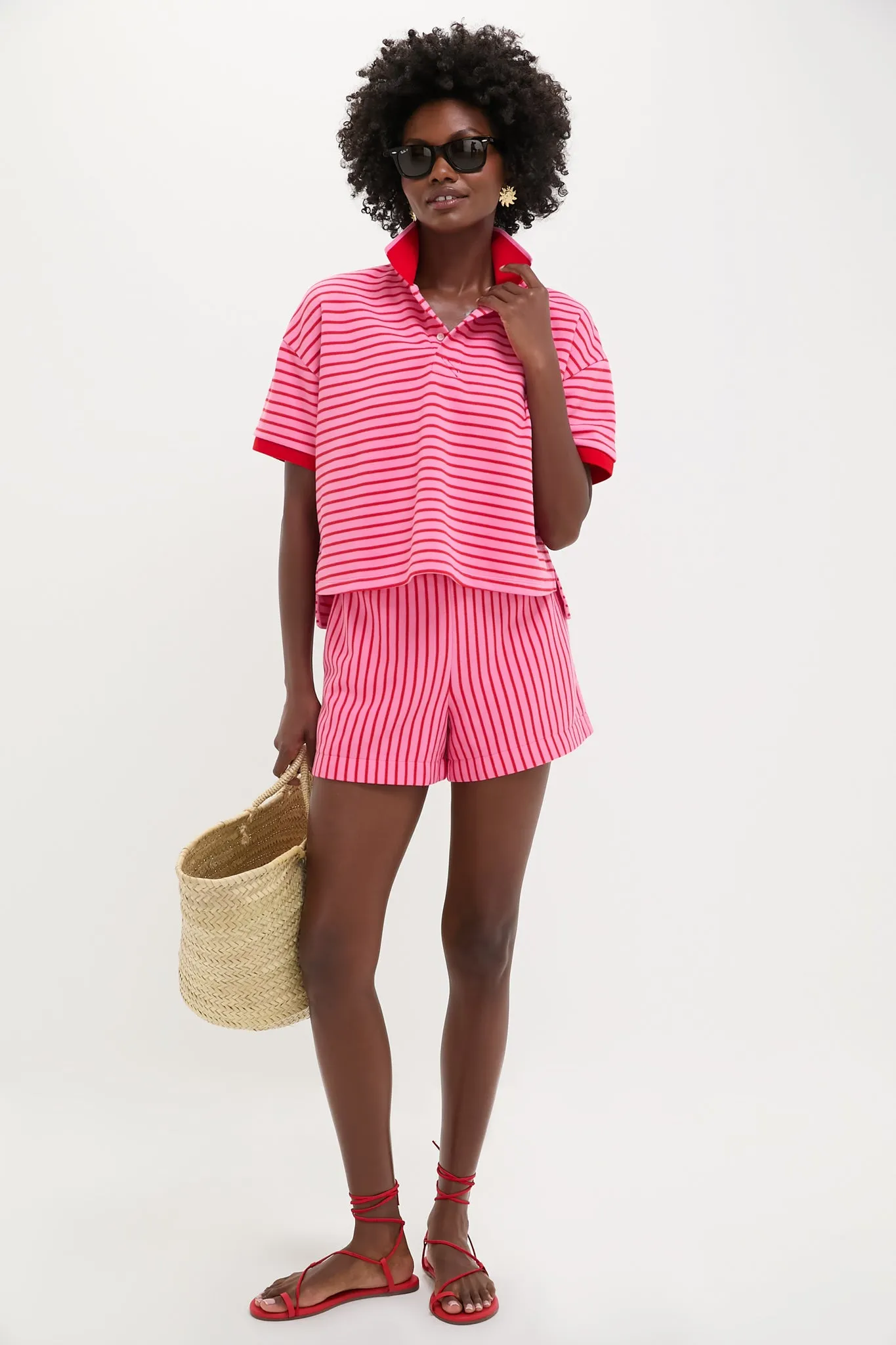 Pink and Red Stripe Pique Wyatt Shorts sold by Tuckernuck