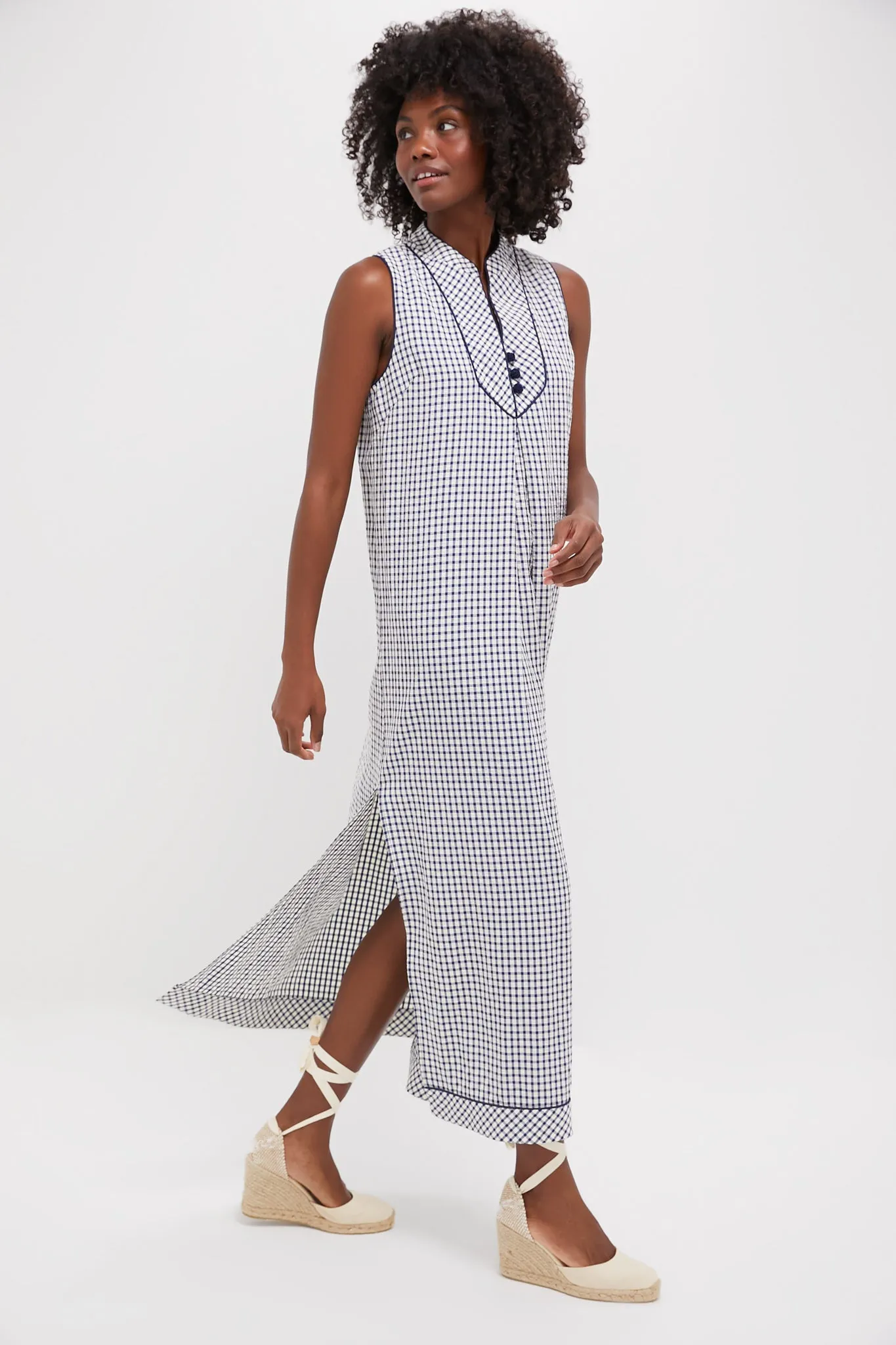 Navy Gingham Seersucker Haines Dress sold by Tuckernuck product image thumbnail 3