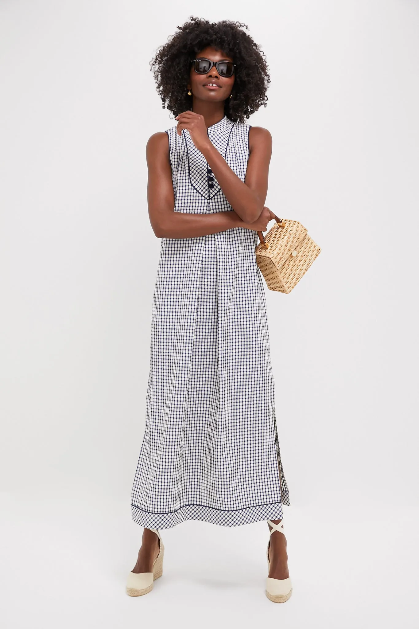 Navy Gingham Seersucker Haines Dress sold by Tuckernuck product image thumbnail 2