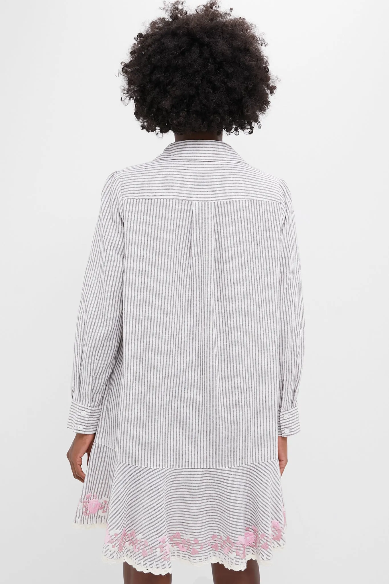 Tan Stripe Embroidered Floral Callahan Shirt Dress sold by Tuckernuck product image thumbnail 4