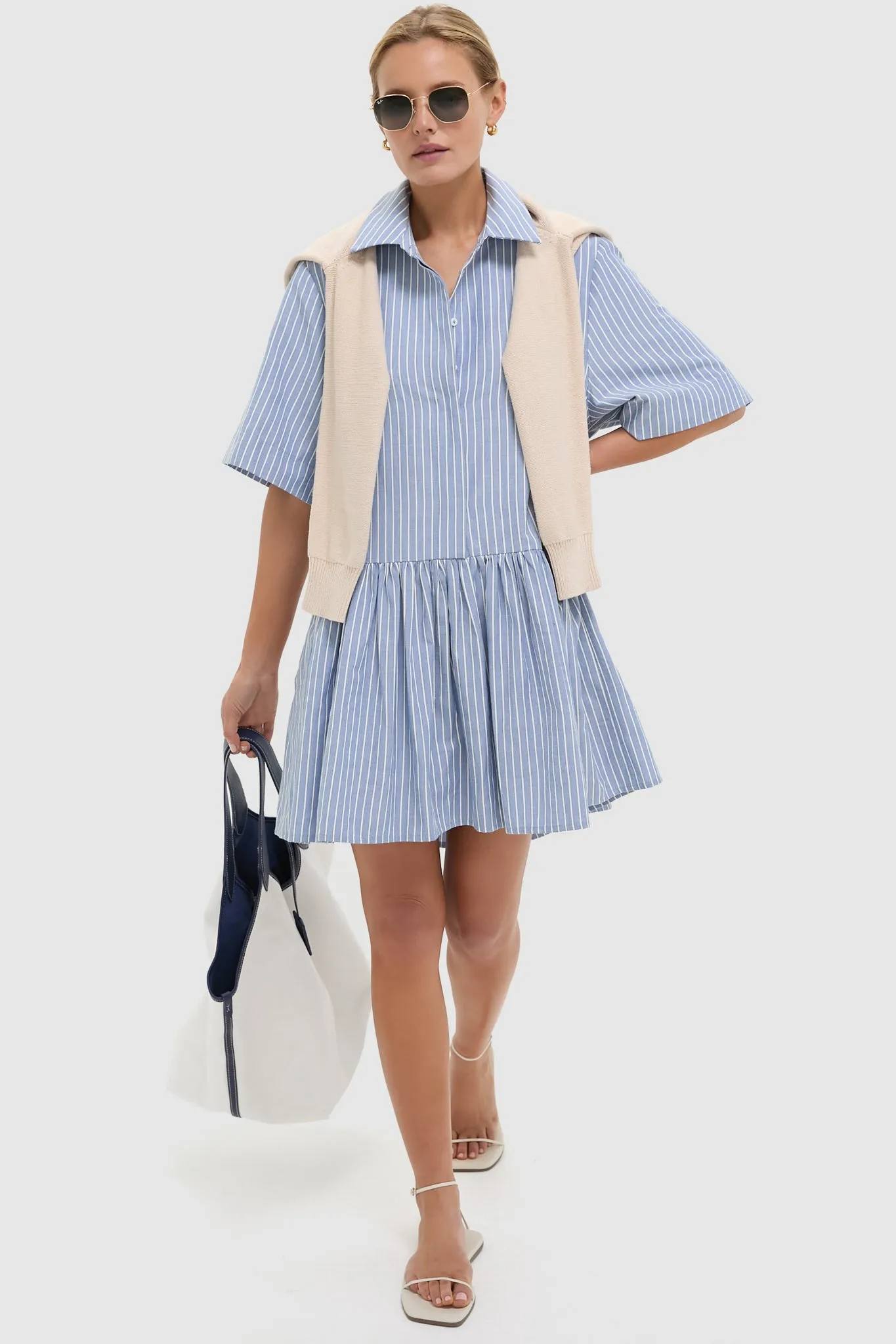 Blue Stripe Piper Shirt Dress sold by Tuckernuck product image thumbnail 2