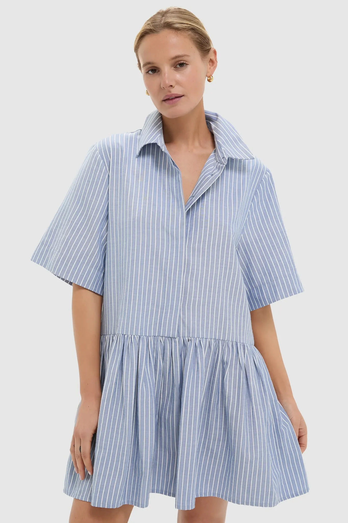 Blue Stripe Piper Shirt Dress sold by Tuckernuck