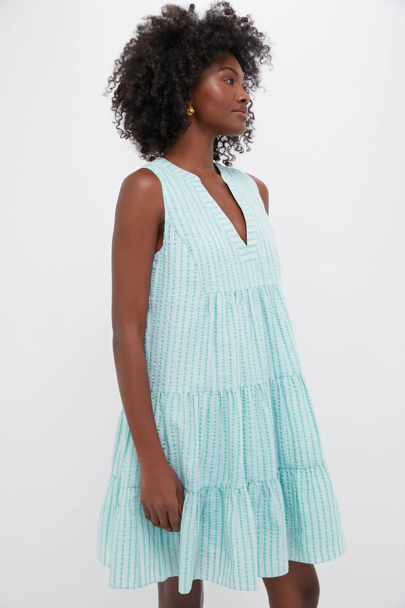 Mint Stripe Sleeveless Kenzo Dress sold by Tuckernuck product image thumbnail 3
